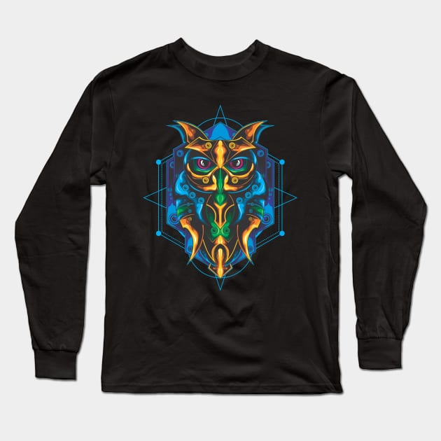 OWL DESIGN SACRED GEOMETRY Long Sleeve T-Shirt by sugiartoss_